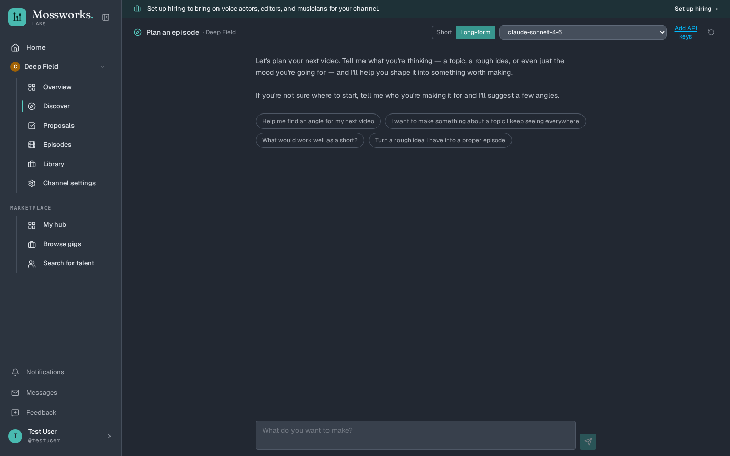 Discover episode planner
