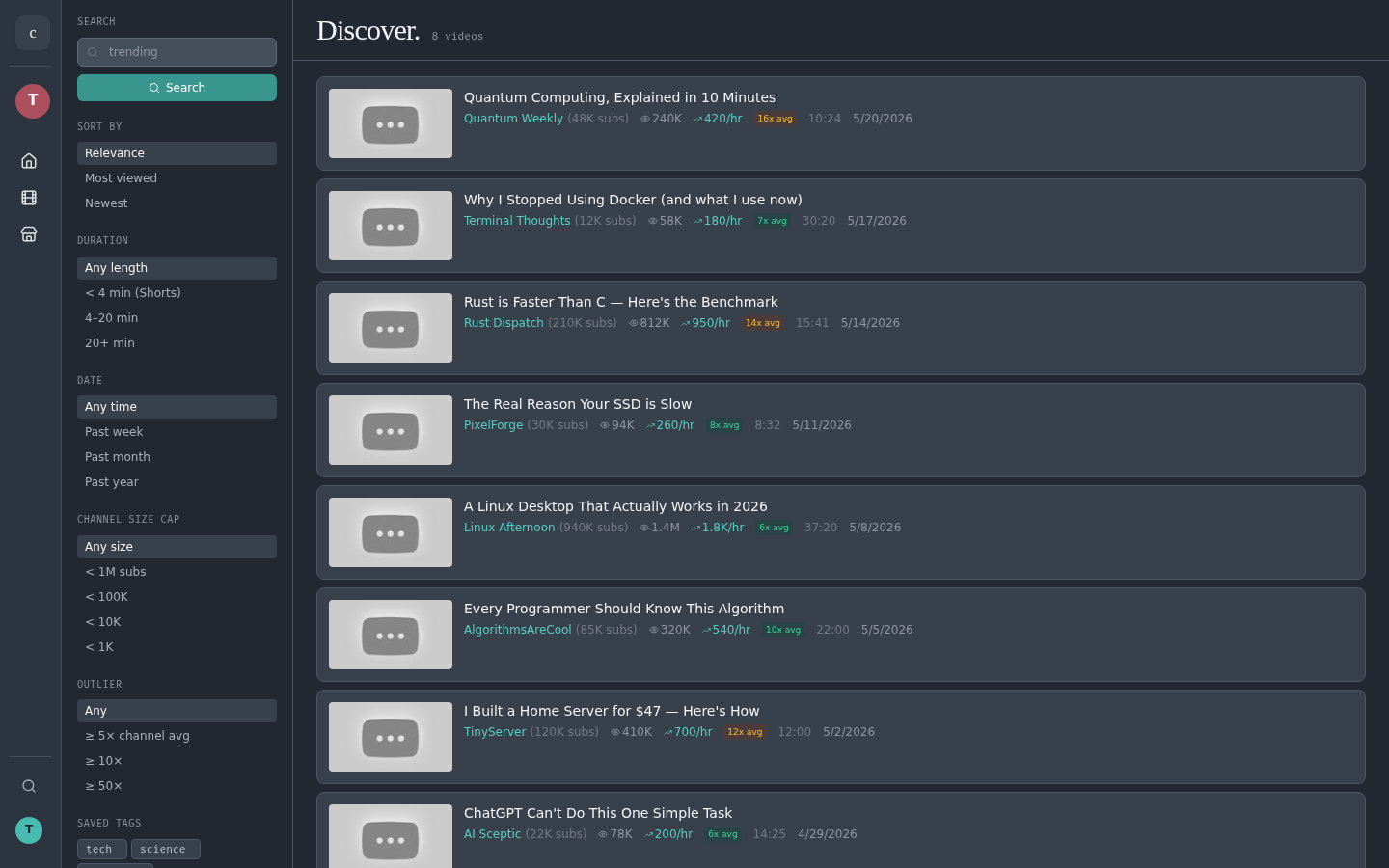 YouTube Discover
